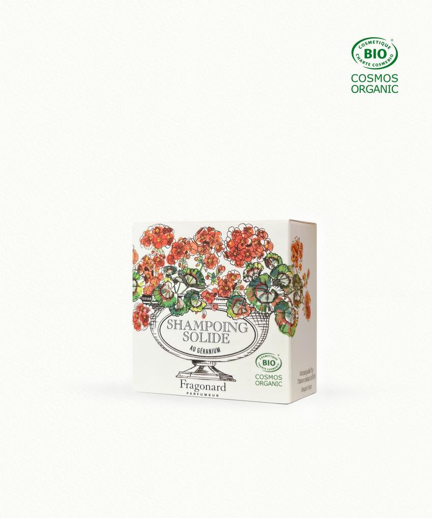 Solid shampoo certified BIO Geranium