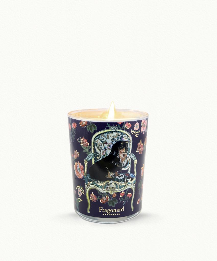 Porte-Bonheur Candle with case - Decorated glass pot