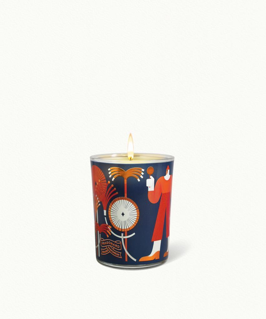 Le Feu sous la Glace Candle with case - Decorated glass pot